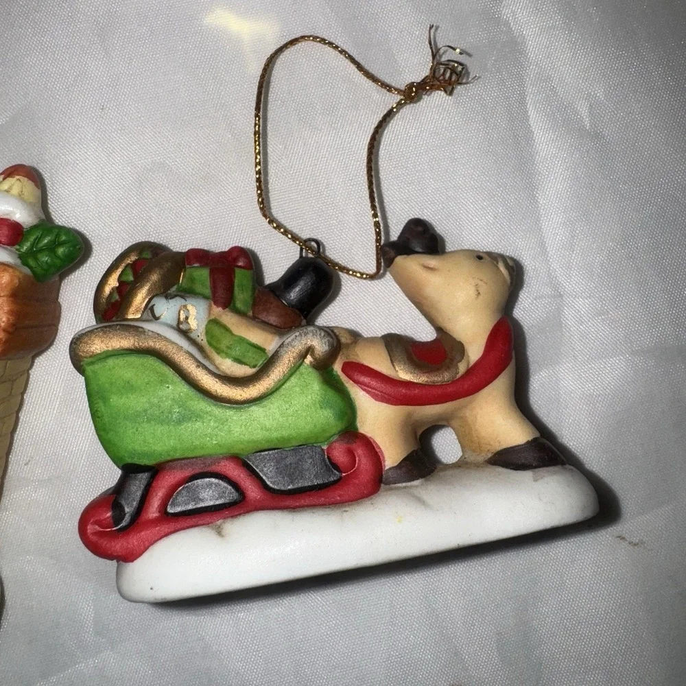 12 Various Vintage Ceramic Christmas‎ Ornaments